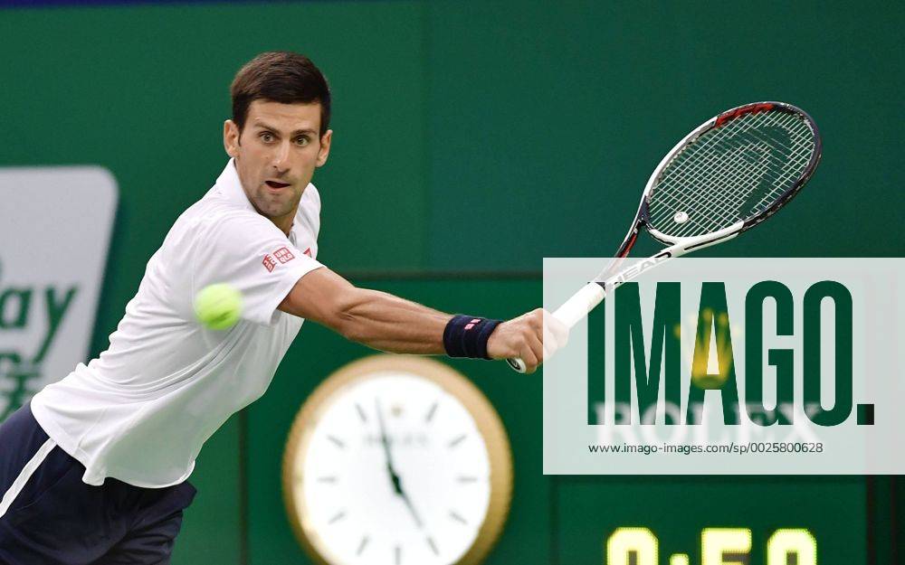 Novak Djokovic of Serbia returns a shot to Vasek Pospisil of Canada in their men s singles third round match during the 2016 Shanghai Rolex Masters tennis tournament in Shanghai, China, 13 October 2016. World number one Novak Djokovic dismissed Canadian qualifier Vasek Pospisil 6-4, 6-4 to storm into the Shanghai Masters quarter-finals. The 12-time Grand Slam-winner came into the tournament with questions over his motivation but he left little room for doubt. Djokovic weathered 12 aces and 28 winners from Pospisil, 26, before completing the 79-minute victory with a searing forehand to the corner. Djokovic storms into Shanghai Masters quarter-finals 20161013_29507