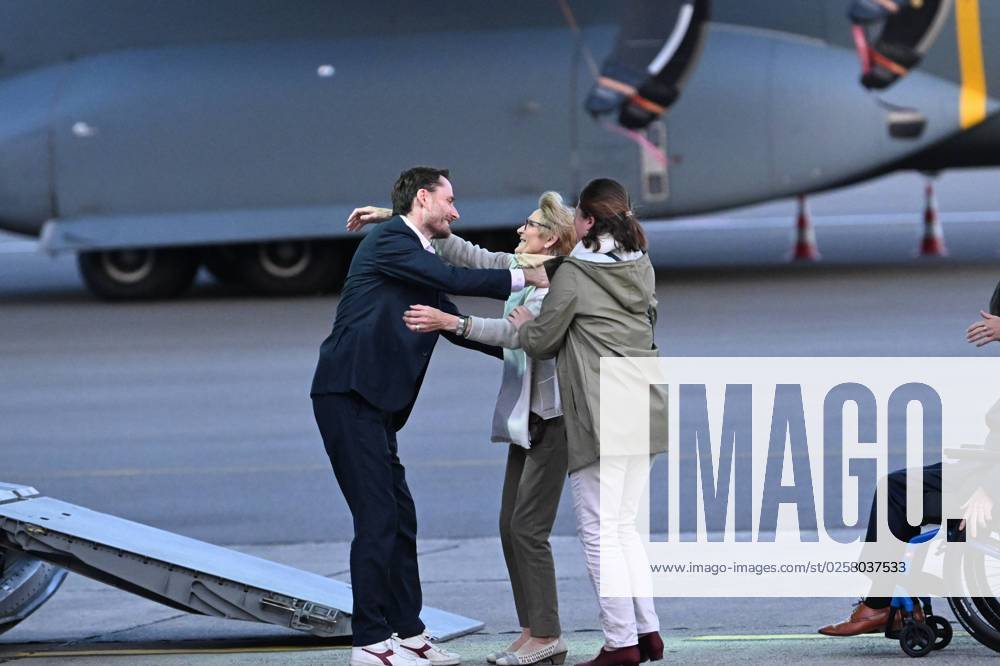 Olivier Vandecasteele pictured finally meeting his family during the arrival of Belgian humanitarian worker Olivier Vandecasteele who was released after he spent 455 days in an Iranian prison, at Melsbroek military airport, Friday 26 May 2023. Vandecasteele is a Belgian humanitarian worker who has worked for more than six years in Iran for international NGO s. On 24 February 2022, he was arrested by the Iranian authorities. POOLxDIDIERxLEBRUN 67965287