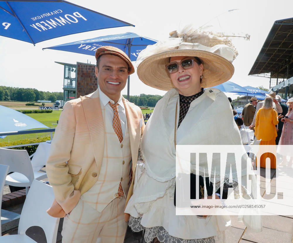 Manuela Vobach with Dieter Padar at Fashion Raceday with Fashion Contest 2023 at the racecourse Hoppegarten