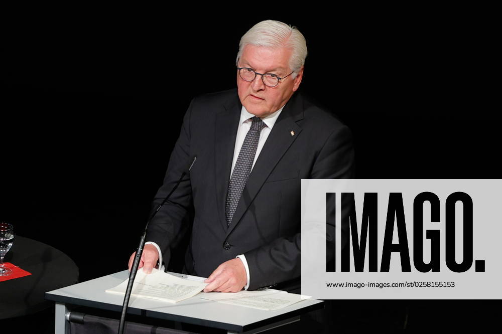 Commemoration 30 years of arson attack on the house of the family Genc, where 5 children and young people died 29 05 2023, Solingen, theater and concert hall, commemoration 30 years of arson attack on the house of the family Genc in the picture German President Frank Walter Steinmeier,holds a speech on the commemoration day and honors the merits and peace attempts of Mevluede Ge nordphoto GmBHxMeuter nph00351