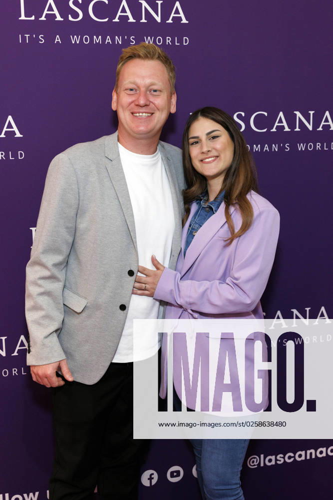 Streamer Jens Knossi Knossalla with girlfriend and influencer Lia Mitrou at the pre opening of the first Lascana Fashion Store in Hohe Straße Cologne, 01 06 2023 NRW Germany.