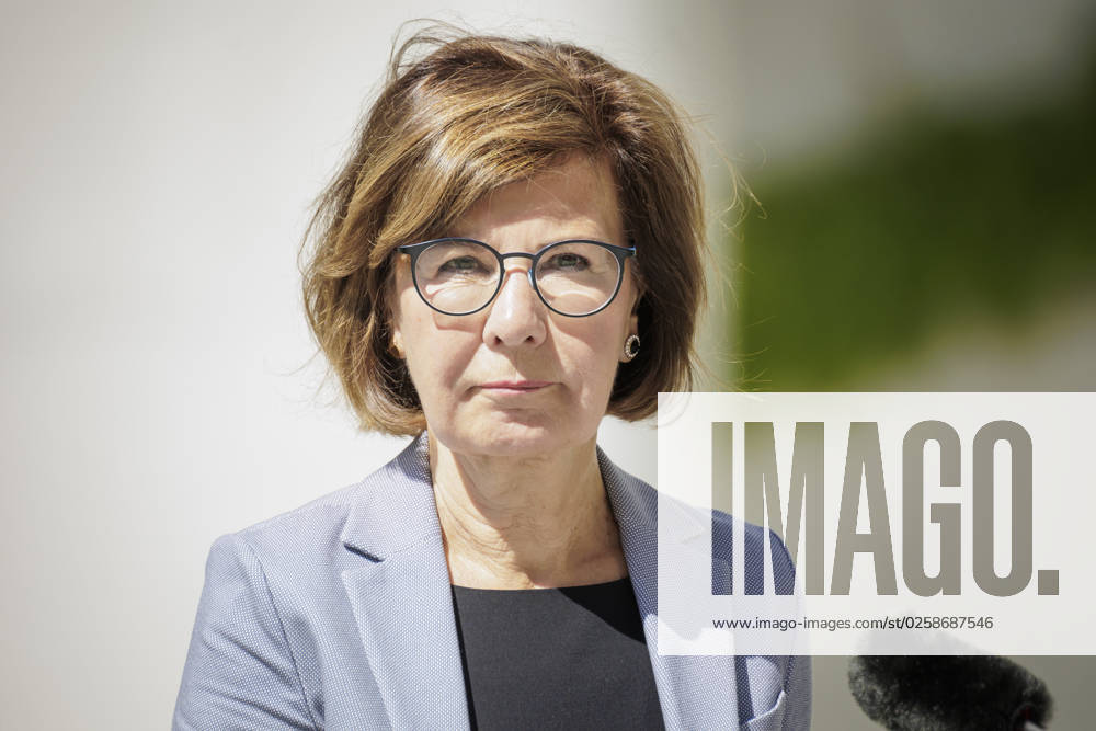 Marie Luise Wolf, President of the German Association of Energy and Water Industries, recorded during press statements after the Alliance for Transformation meeting in Berlin, 02 06 2023 Berlin Germany