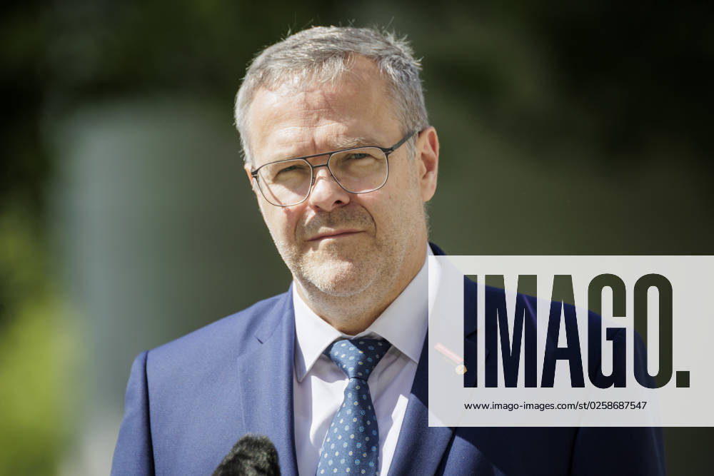 Joerg Dittrich, President of the German Confederation of Skilled Crafts, recorded during press statements after the Alliance for Transformation meeting in Berlin, 02 06 2023 Berlin Germany