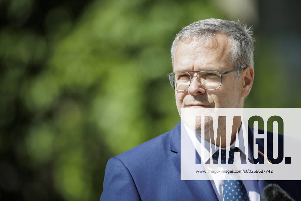 Joerg Dittrich, President of the German Confederation of Skilled Crafts, recorded during press statements after the Alliance for Transformation meeting in Berlin, 02 06 2023 Berlin Germany