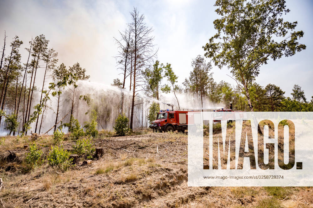 Forest fire in Jüterbog spreads to 150 hectares, In the forest fire near Jüterbog, the emerging wind and warm temperatures at the weekend exacerbated the situation at the site of