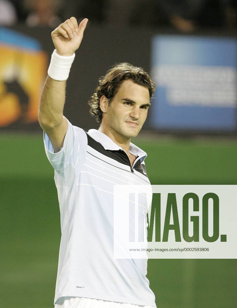 Roger Federer (Schweiz) - Schlussjubel Tennis Herren Australian Open 2007, ATP Tour, Grand Slam Einzelbild Melbourne Freude, Tennis Herren Australian Open 2007, ATP Tour, Grand Slam Einzelbild Melbourne Freude,