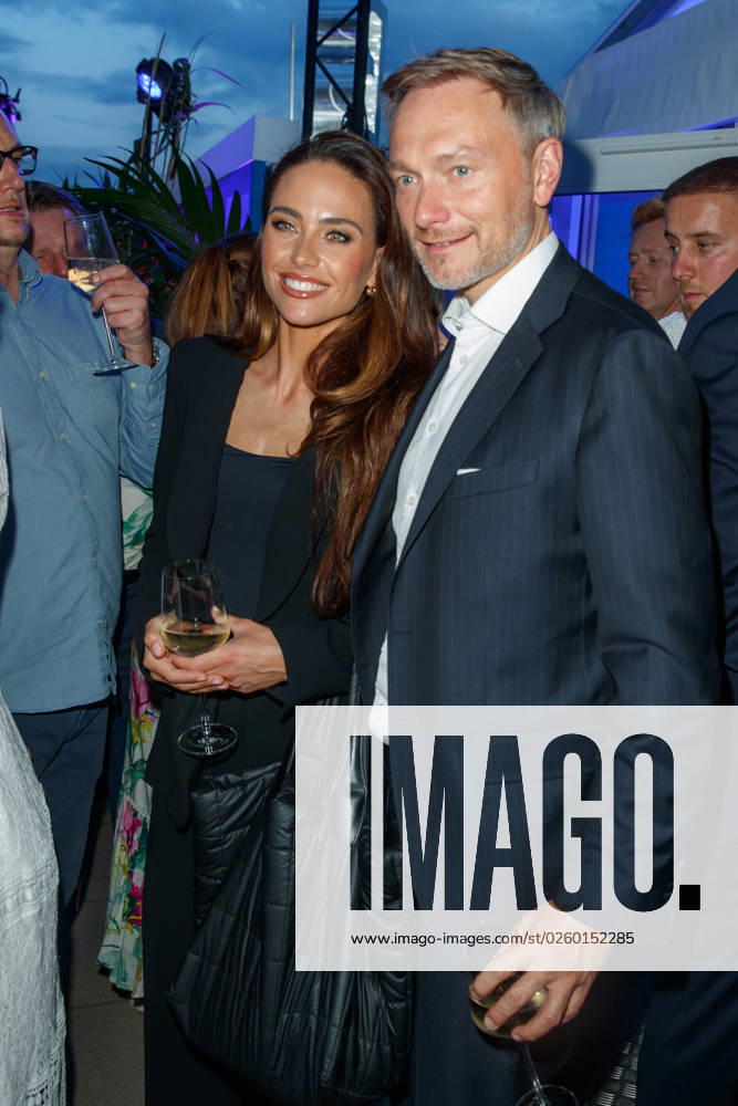 Party Bertelsmann Christian Lindner with wife Franca Lehfeldt at the Bertelsmann Party 2023 in the Bertelsmann Capital Representative Office in Berlin on 15 06 2023