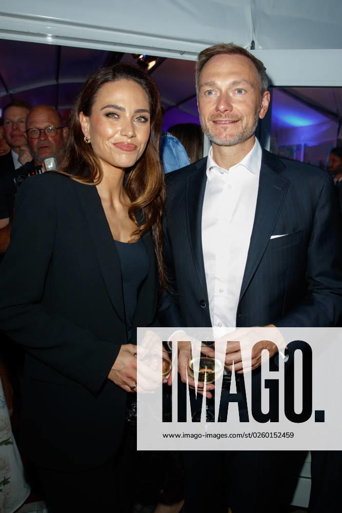 Party Bertelsmann Christian Lindner with wife Franca Lehfeldt at the Bertelsmann Party 2023 in the Bertelsmann capital representative office on 15 06 2023 in Berlin