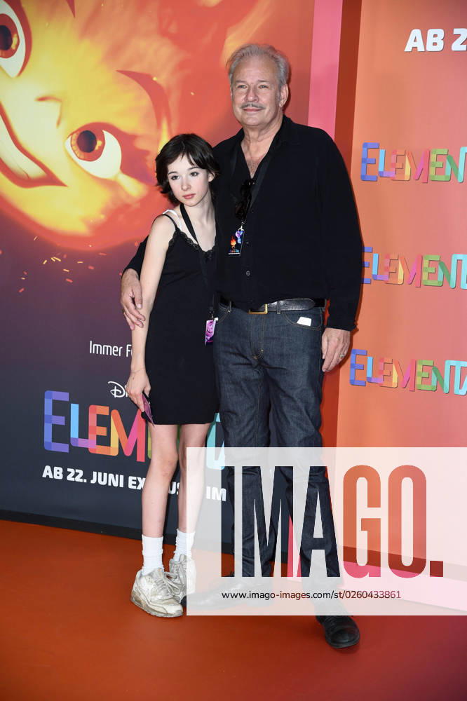 Leander Haussmann with daughter Edwina Eddi Kuhl at the German premiere of ELEMENTAL at the cinema in the Kulturbrauerei on 18 06 2023