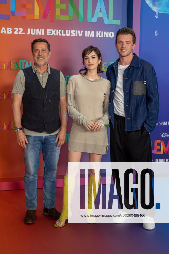 Cinema Premiere Elemental Roger Crotti, Emilia Schuele and Jannis Niewoehner at the German premiere of Elemental at the cinema in the Kulturbrauerei on 18 06 2023 in Berlin
