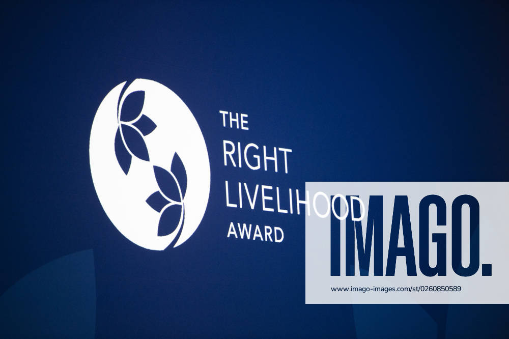 STOCKHOLM 20181123 Logo at Fridays presentation of the Right Livelihood Award 2018 at the Vasa Museum in Stockholm Photo