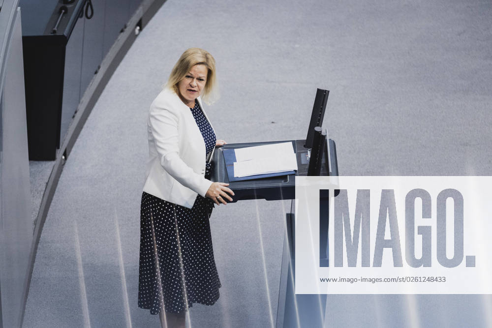 Nancy Faeser SPD , Federal Minister of the Interior and Home Affairs, recorded during the debate in the German Bundestag on skilled worker immigration Berlin, 23 06 2023 Berlin Germany