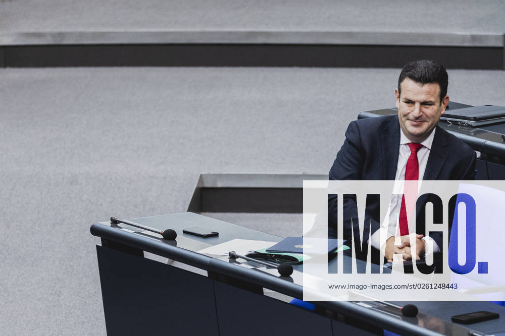Hubertus Heil SPD , Federal Minister of Labor and Social Affairs, recorded during the debate in the German Bundestag on skilled worker immigration Berlin, 23 06 2023 Berlin Germany