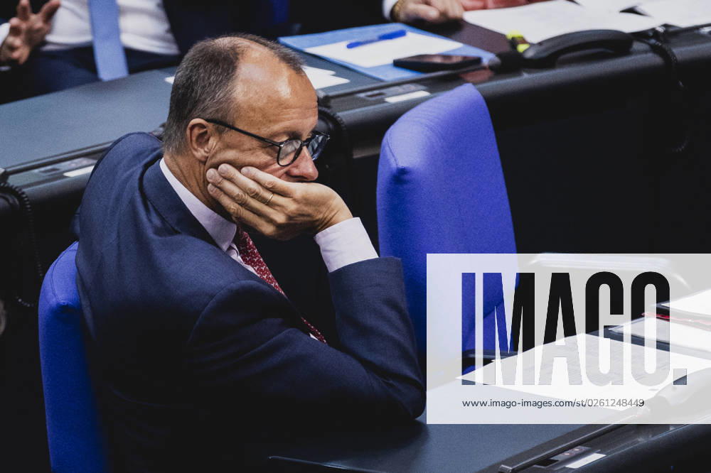 Friedrich Merz, CDU party leader, recorded during the debate in the German Bundestag on skilled worker immigration Berlin, 23 06 2023 Berlin Germany