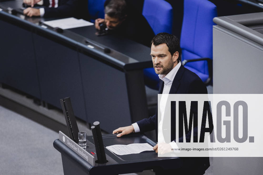 Johannes Vogel, Member of the German Bundestag FDP , recorded during the debate in the German Bundestag on skilled worker immigration Berlin, 23 06 2023 Berlin Germany