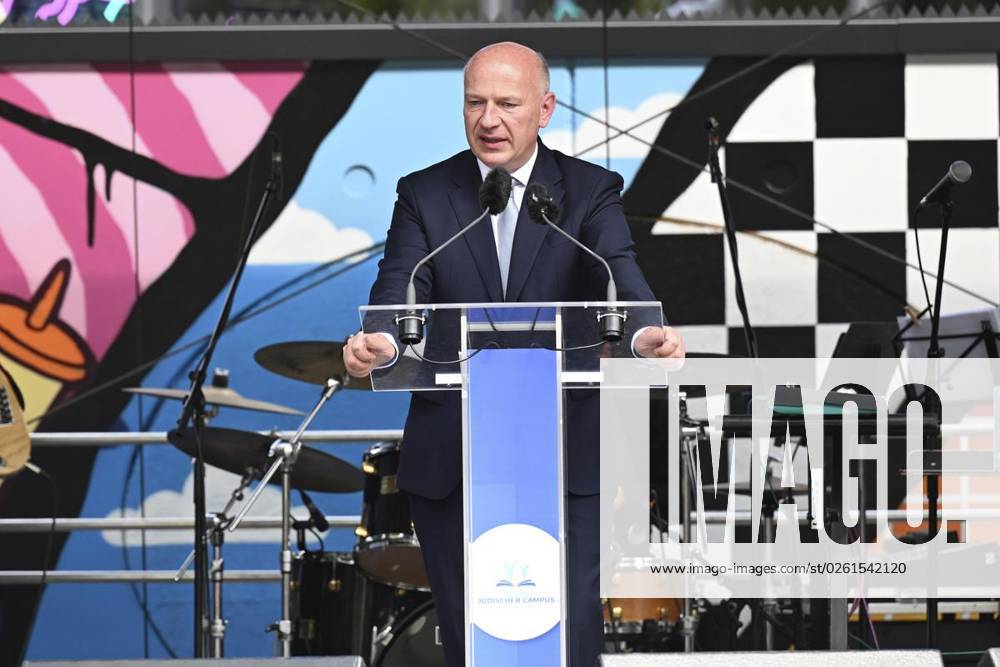 Eröffnungsfeier Pears Jüdischer Campus (PJC) Mit Berlins Regierendem Bürgermeister Kai Wegner, dem israelischen Botschafter Ron Prosor, dem Präsidenten des Zentralrates der Juden und Kuratoriumsmitglied der Stiftung Jüdischer Campus, Josef Schuster., fotografiert am 25. Juni 2023 in Berlin. Deutschland Berlin Berlin