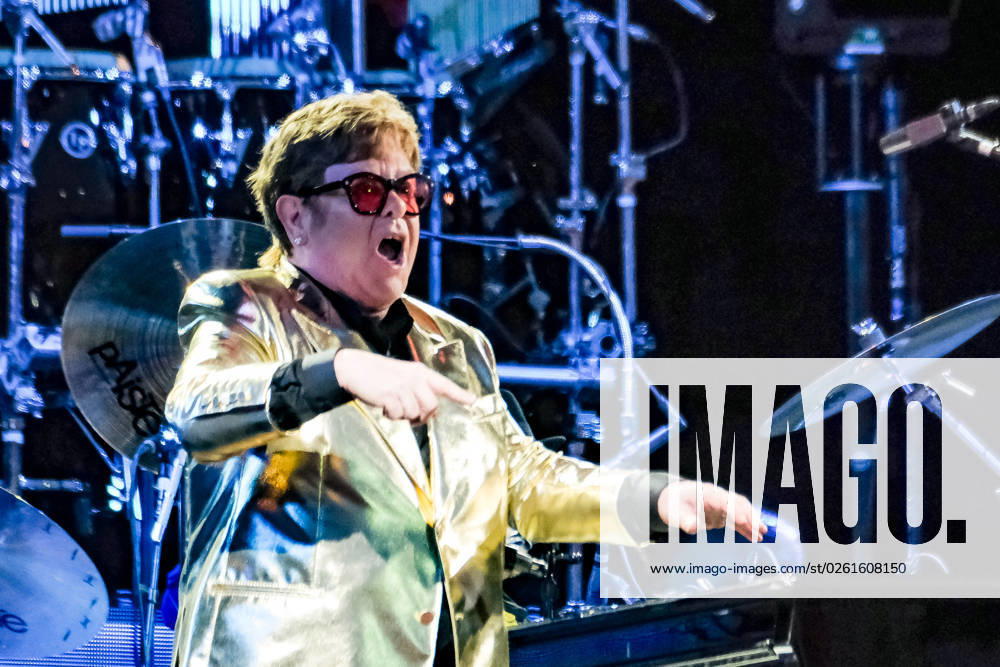 Glastonbury Festival 2023 Elton John photographed performing on the main Pyramid stage during the Glastonbury Festival 2023 at Worthy Farm in Pilton, Glastonbury, UK on 25 June 2023., Credit:Julie Edwards Avalon UK, Somerset, Pilton, Glastonbury, Worthy Farm