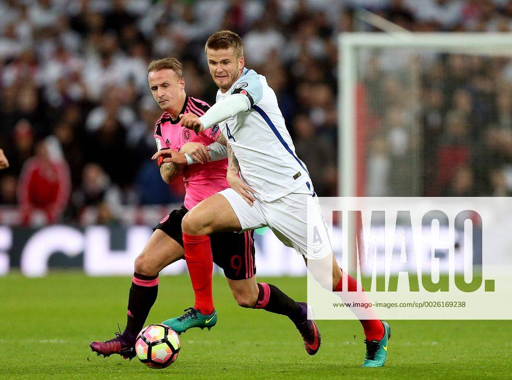 Leigh Griffiths of Scotland tussles with Eric Dier of England during the FIFA World Cup WM Weltmeisterschaft Fussball Qualifying Group F match at Wembley Stadium, London. Picture date: November 11th, 2016. Pic David Klein Sportimage .