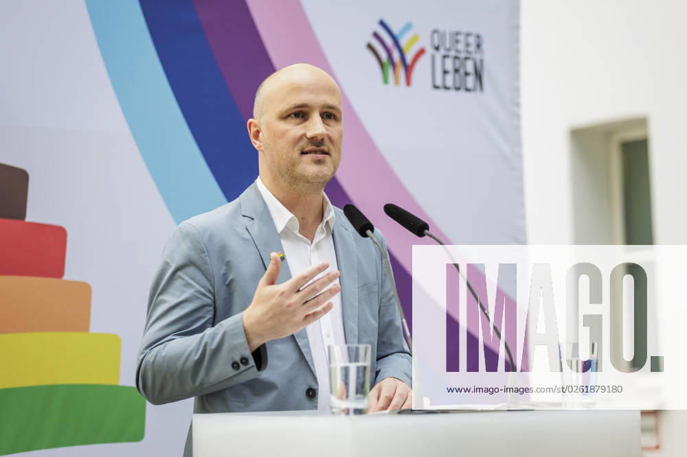 Sven Lehmann, Queer Commissioner of the Federal Government, recorded during the CSD reception at the BMFSFJ in Berlin, 28 06 2023 Berlin Germany