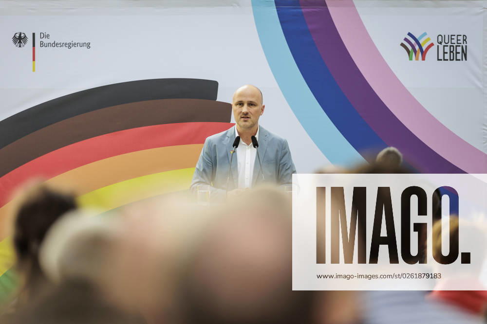 Sven Lehmann, Queer Commissioner of the Federal Government, recorded during the CSD reception at the BMFSFJ in Berlin, 28 06 2023 Berlin Germany