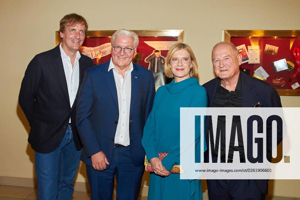 Lars Kraume director , Frank Walter Steinmeier German President , Caroline Peters and Burghart Klaußner premiere of DIE UNSCHAERFERELATION DER LIEBE at the Delphi Filmpalast in Berlin on 28 06 2023 premiere Die Unschärferelation der Liebe