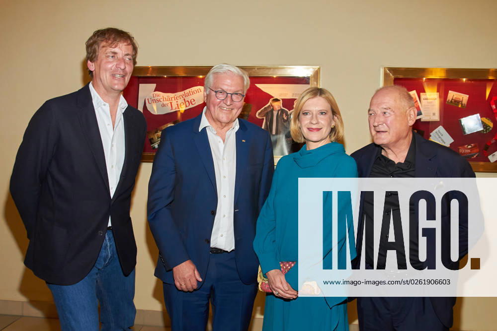 Lars Kraume director , Frank Walter Steinmeier German President , Caroline Peters and Burghart Klaußner premiere of DIE UNSCHAERFERELATION DER LIEBE at the Delphi Filmpalast in Berlin on 28 06 2023 premiere Die Unschärferelation der Liebe