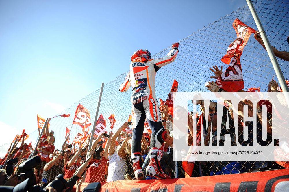 Motul Grand Prix of Valencia. Circuit Ricardo Tormo, Valencia, SPAIN - 13 of November 2016. Race day. In the picture: Celebration of the World Championship WM Weltmeisterschaft winner to 93 Marc MARQUEZ (SPA) Repsol Honda Team Bretonx GPxComunidadxValencianax