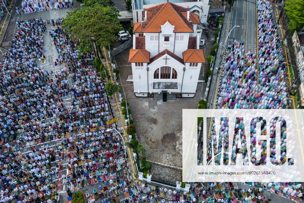 Indonesian Muslims Celebrate Eid Al-Adha Indonesian Muslims perform the Eid al-Adha prayer on the street near the Christian Church on June 29, 2023, in Jakarta, Indonesia. Muslims across the world are celebrate the annual festival of Eid al-Adha or the Feast of the Sacrifice, which marks the end of the annual haj pilgrimage, by slaughtering goats, sheep, cows, and camels in commemoration of the Prophet Abraham s readiness to sacrifice his son to show obedience to Allah. Jakarta Indonesia
