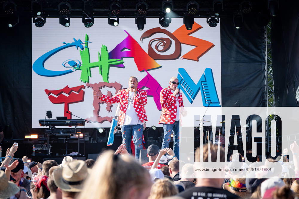 Elbstrand Festival Krautsand 2023 Performance of Sascha Loudovici from Chaos Team Together with his Chaos Team partner DJ Jimmy Elbstrand Festival Krautsand 2023 Performance of Sascha Loudovici from Chaos Team Together with his Chaos Team partner DJ Jimmy,