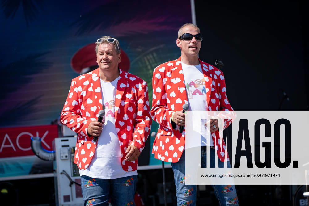Elbstrand Festival Krautsand 2023 Performance of Sascha Loudovici from Chaos Team Together with his Chaos Team partner DJ Jimmy Elbstrand Festival Krautsand 2023 Performance of Sascha Loudovici from Chaos Team Together with his Chaos Team partner DJ Jimmy,