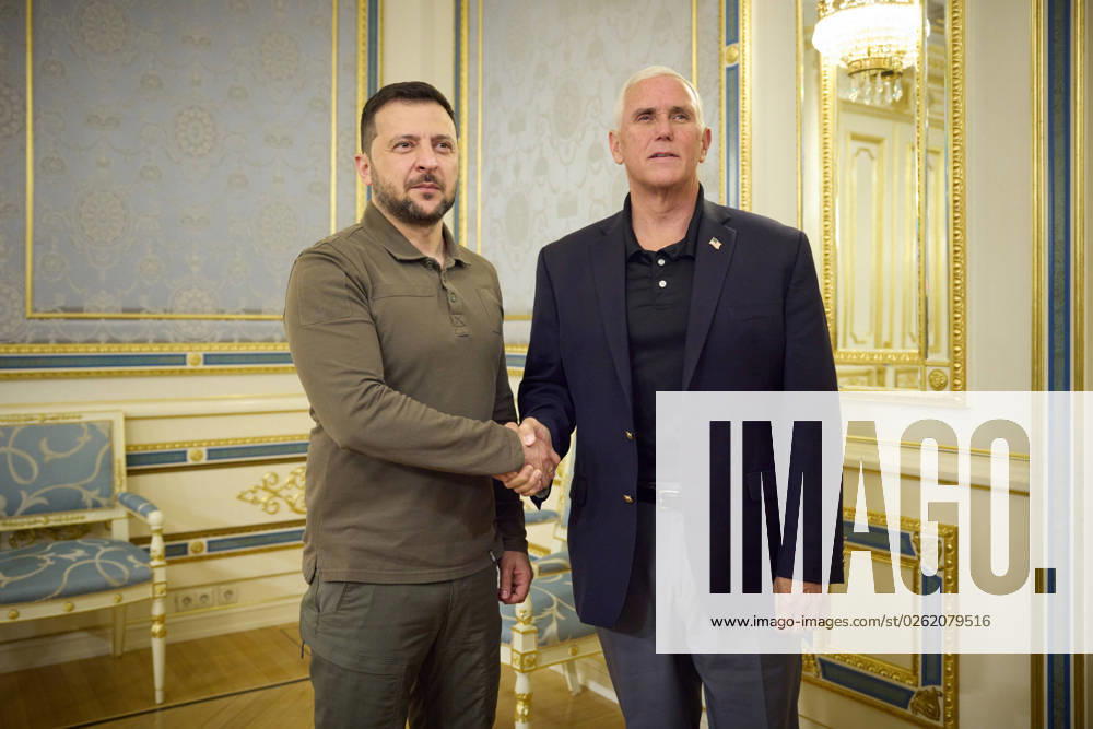 President of Ukraine Volodymyr Zelenskyy meets with former Vice President of the United States, Mike Pence, in Kyiv, on Thursday, June 29, 2023. Pence told Zelensky that the United States would continue to stand with Ukraine until victory is achieved. Photo via Ukrainian Presidential Press Office WAX2023062901 UKRAINIANxPRESIDENTIALxPRESSxOFF