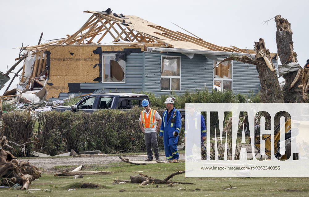 A tornado damaged homes near Carstairs, Alta., Saturday, July 1, 2023. No injuries were reported. Carstairs CANADA - ZUMAc35_ 20230701_zaf_c35_144