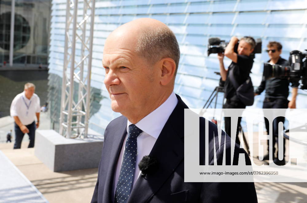 Germany, Berlin, ARD summer interview with Chancellor Olaf Scholz