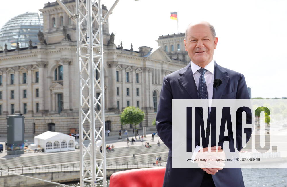 Germany, Berlin, ARD summer interview with Chancellor Olaf Scholz