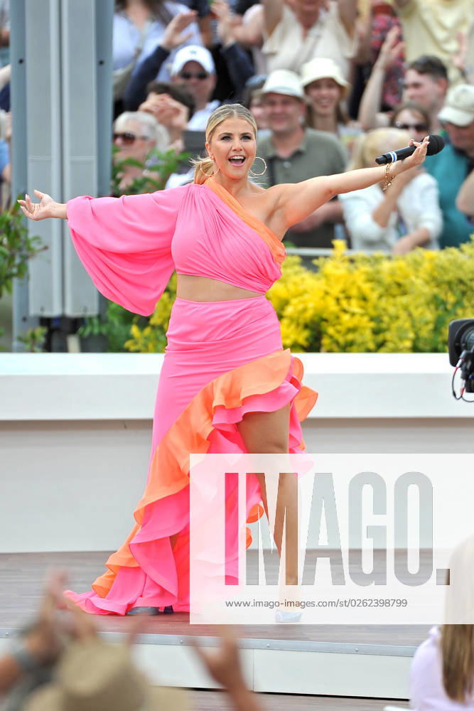 ZDF Fernsehgarten singer Beatrice Egli during the ZDF entertainment show Fernsehgarten on 02 07 2023 in Mainz 20230702MWI79409