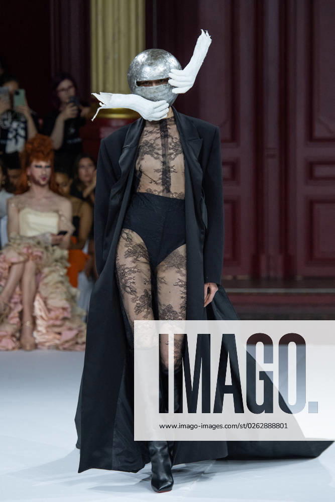 PFW - Juana Martin Runway A model walks the runway during the Juana Martin Haute couture Fall Winter 2023 2024 show as part of Paris Fashion Week in Paris, France on July 06, 2023. Photo by Aurore Marechal ABACAPRESS.COM Paris France