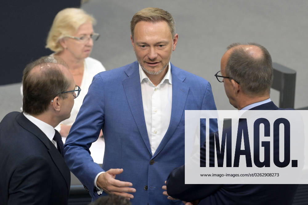 Alexander Dobrindt, Christian Lindner and Friedrich Merz at the 116 session of the German Bundestag in the Reichstag building Berlin, 07 07 2023 Foto:xF.xFuturexImage