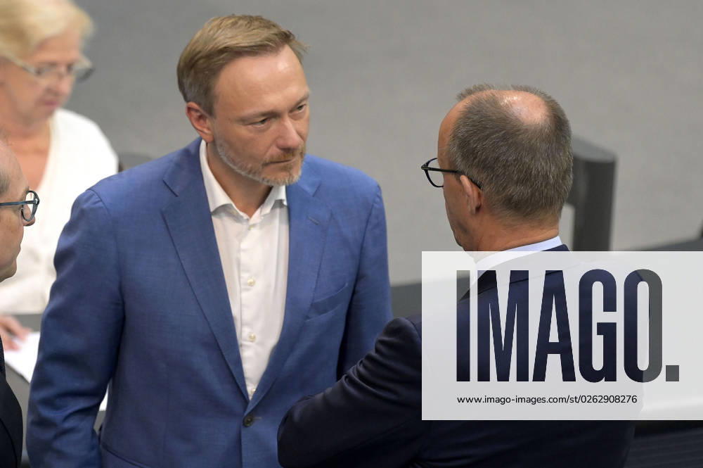 Christian Lindner and Friedrich Merz at the 116 session of the German Bundestag in the Reichstag building Berlin, 07 07 2023 Foto:xF.xFuturexImage