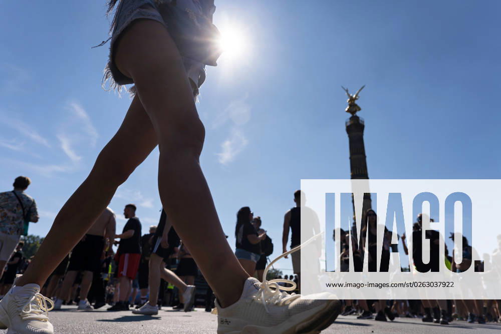 Tens of thousands of people take part in techno parade Rave the Planet Loveparade founder Dr Motte is the organizer Street of 17 June in the Great Tiergarten