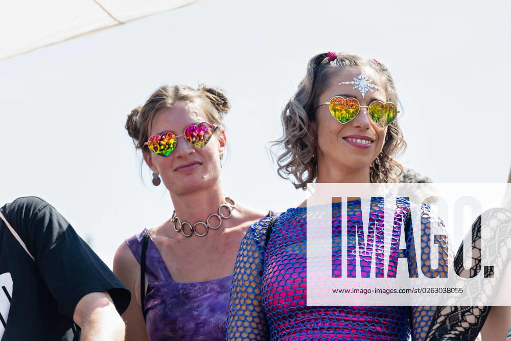Tens of thousands of people take part in techno parade Rave the Planet Loveparade founder Dr Motte is the organizer Street of 17 June in the Great Tiergarten