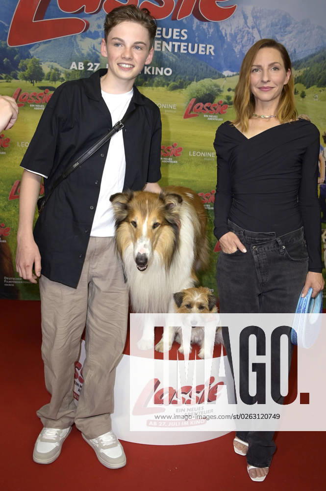 Nico Marischka, Lassie, Pippa and Katharina Schüttler at the premiere of the feature film Lassie A New Adventure at Zoo Palast Berlin, 09 07 2023 Foto:xF.xFuturexImage