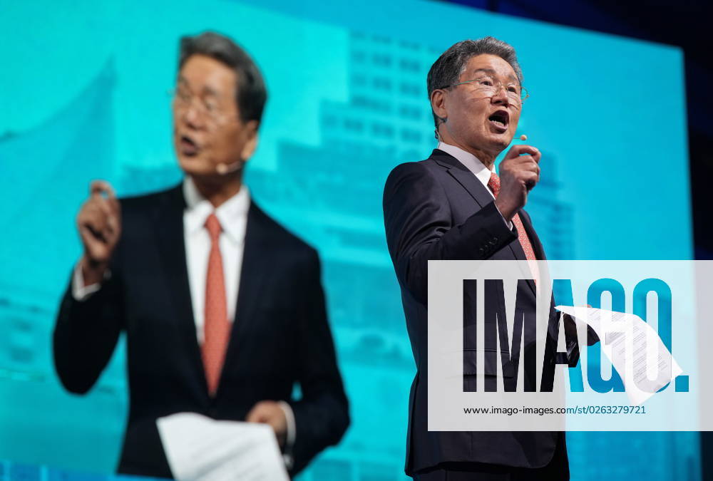 Joe Kang, President of the International Gas Union, speaks during the opening of the LNG2023 conference, in Vancouver, B.C., Monday, July 10, 2023. VANCOUVER CANADA - ZUMAc35_ 20230710_zaf_c35_147