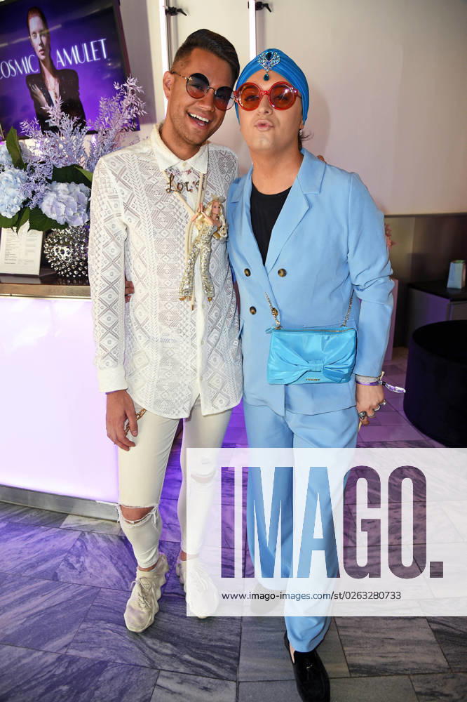Julian F M Stöckel with friend Marcell Damaschke at the THOMAS SABO öAS WE DREAM˜ presentation during the Berlin Fashion Week SS24 at the Zeiss Grand Planetarium in Berlin on 10 07 2023
