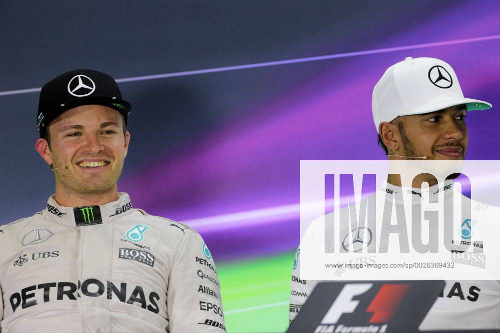 Abu Dhabi Grand Prix, UAE 24 - 27 November 2016 27.11.2016 - Race, press conference PK Pressekonferenz Nico Rosberg (GER) Mercedes AMG F1 W07 Hybrid and Lewis Hamilton (GBR) Mercedes AMG F1 W07 Hybrid
