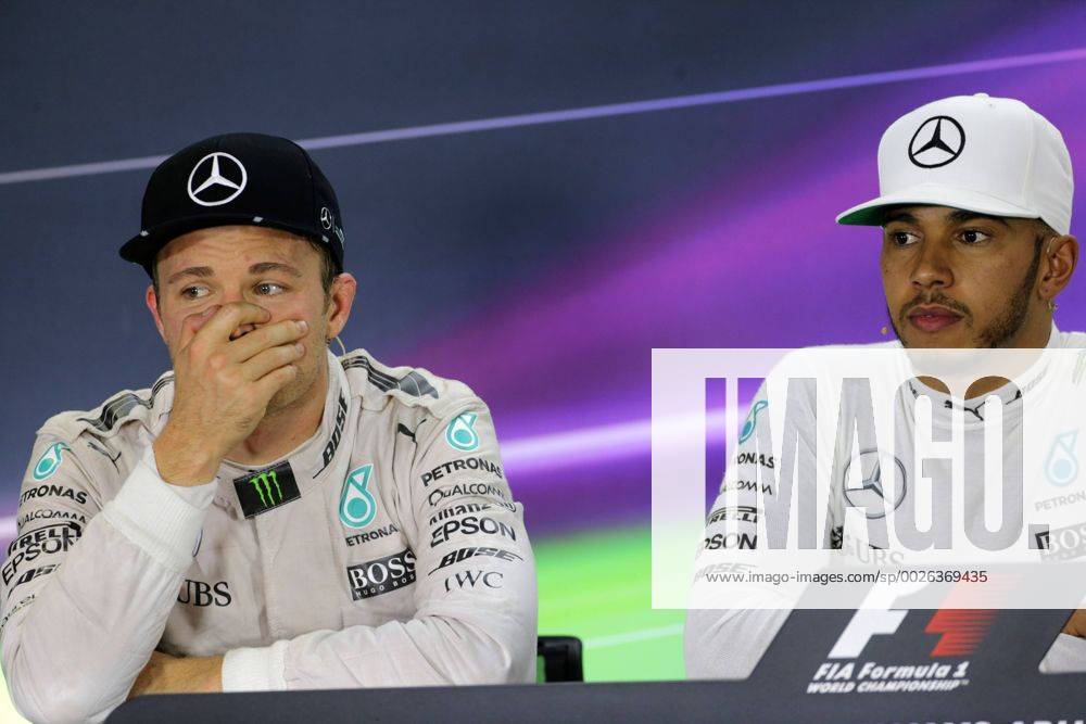 Abu Dhabi Grand Prix, UAE 24 - 27 November 2016 27.11.2016 - Race, press conference PK Pressekonferenz Nico Rosberg (GER) Mercedes AMG F1 W07 Hybrid and Lewis Hamilton (GBR) Mercedes AMG F1 W07 Hybrid