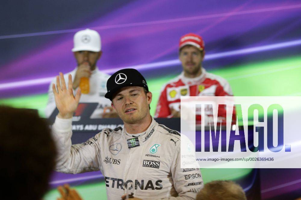 Abu Dhabi Grand Prix, UAE 24 - 27 November 2016 27.11.2016 - Race, press conference PK Pressekonferenz 2nd place Nico Rosberg (GER) Mercedes AMG F1 W07 Hybrid and Champion 2016