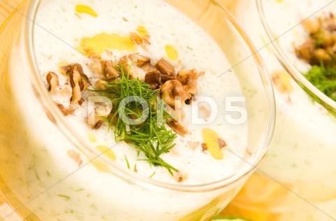 Tarator - traditional bulgarian cold summer soup appetizer,bowl,bulgarian,cold,cucumber,cuisine,cup,dieting,dish,food,fresh,garlic,gourmet,green,lunch,meal,refreshing,soup,spice,tarator,traditional,tzatziki,vegetable,vegetarian,white,yoghurt,yogurt