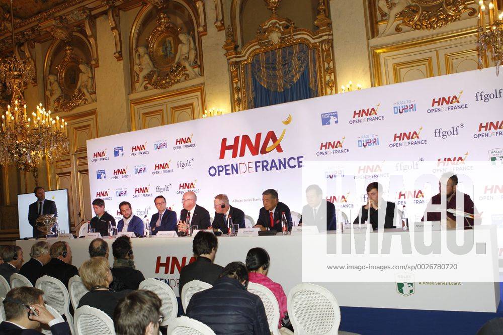 Conference de presse HNA Open de France - Padraig Harrington - Alexander Levy - Pascal Grizot - Jean Lou Charon - Keith Pelley - Chen Wenli - Yuang Guang - Matthew Fitzpatrick - Shane Lawry NEWS : Conference de presse HNA Open de France - Paris - 09 01 2017 MichaelBaucher Panoramic