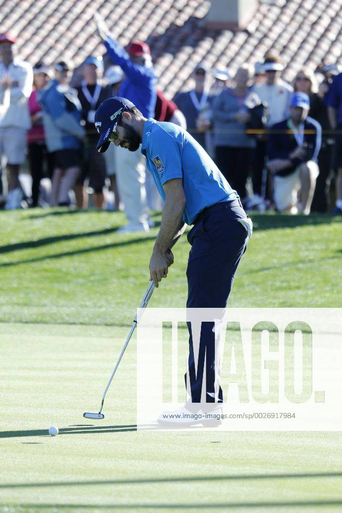 Adam Hadwin of Canada makes a putt for birdie on the 17th hole during the third round of the CareerBuilder Challenge at La Quinta Country Club in La Quinta, California. CSM GOLF 2017: CareerBuilder Challenge JAN 21 - ZUMAc04_ 20170121_zaf_c04_339