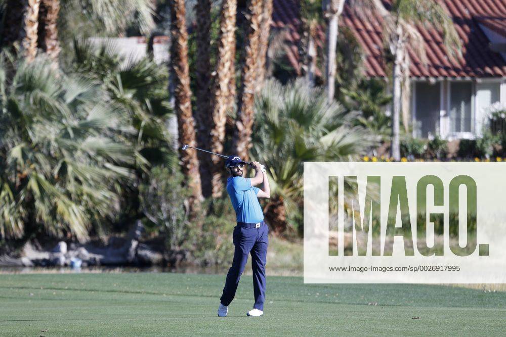 Adam Hadwin of Canada plays his second shot on the 18th hole during the third round of the CareerBuilder Challenge at La Quinta Country Club in La Quinta, California. CSM GOLF 2017: CareerBuilder Challenge JAN 21 - ZUMAc04_ 20170121_zaf_c04_342